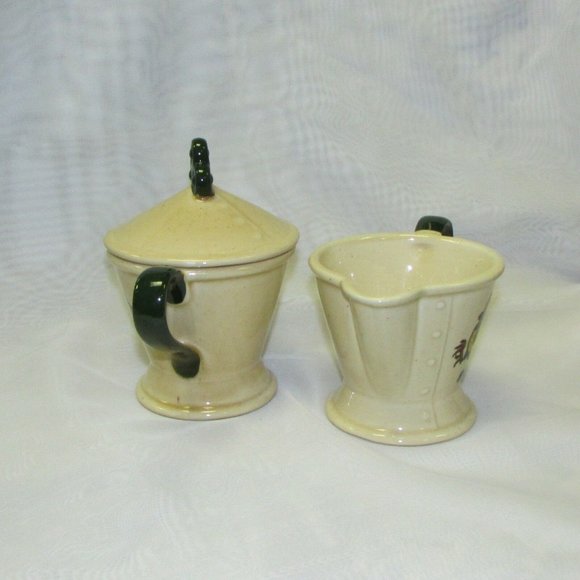 Vintage Metlox Poppytrail Creamer & Sugar Bowl Set Provincial Rooster Farm Decor - Picture 3 of 7